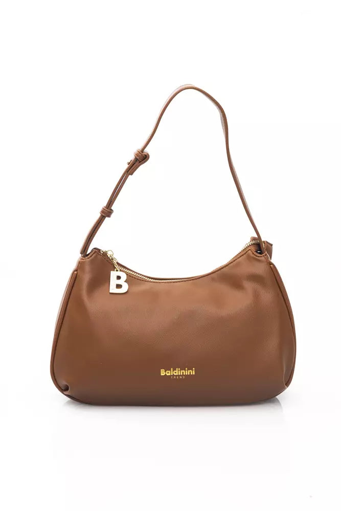 Brown Polyethylene Shoulder Bag