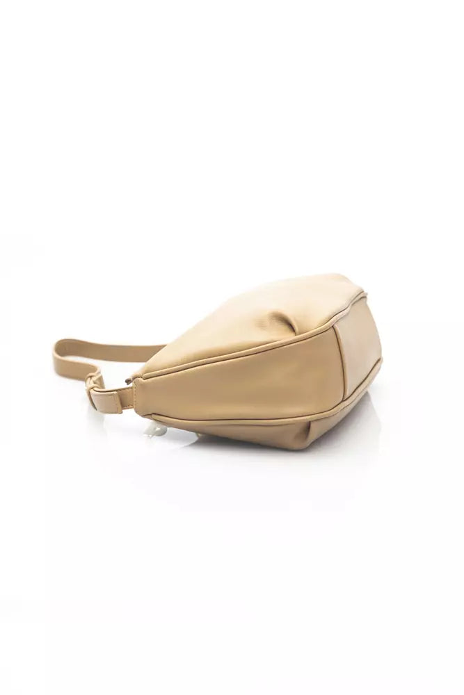 Beige Polyethylene Shoulder Bag