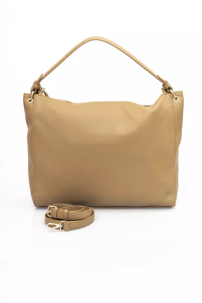 Beige Polyethylene Shoulder Bag