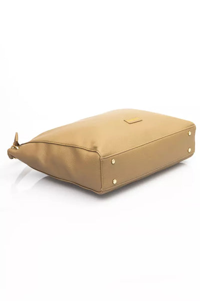 Beige Polyethylene Shoulder Bag