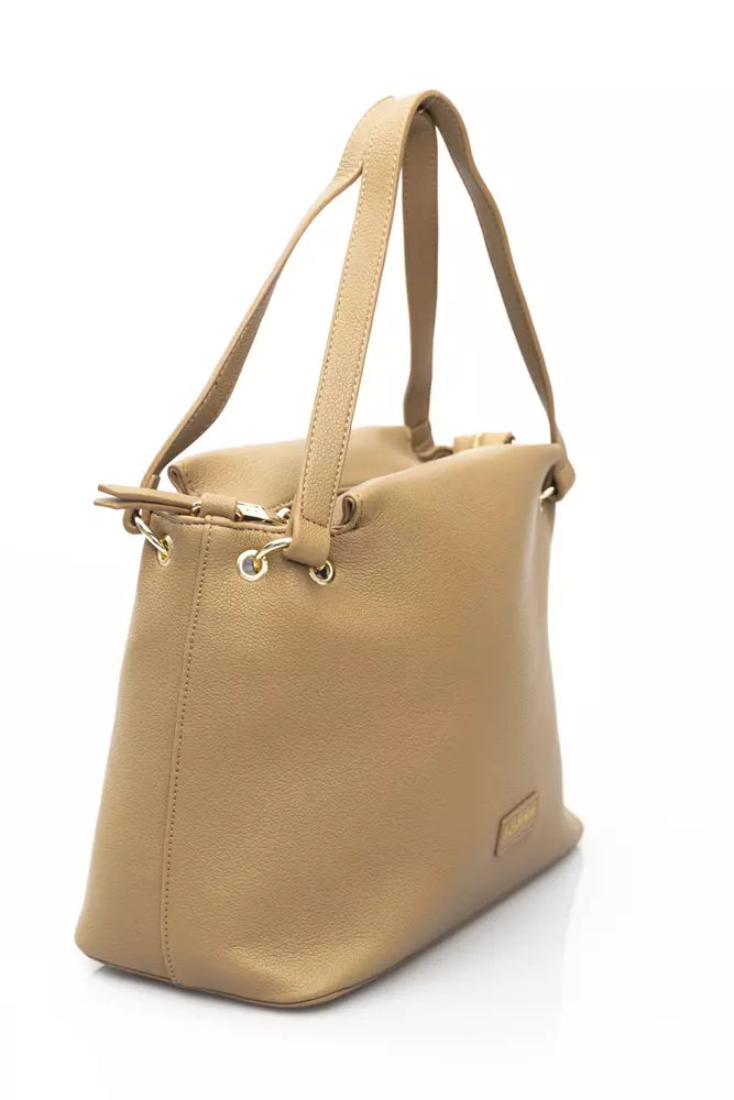 Beige Polyethylene Shoulder Bag