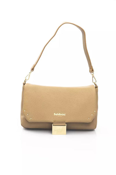 Beige Polyethylene Shoulder Bag