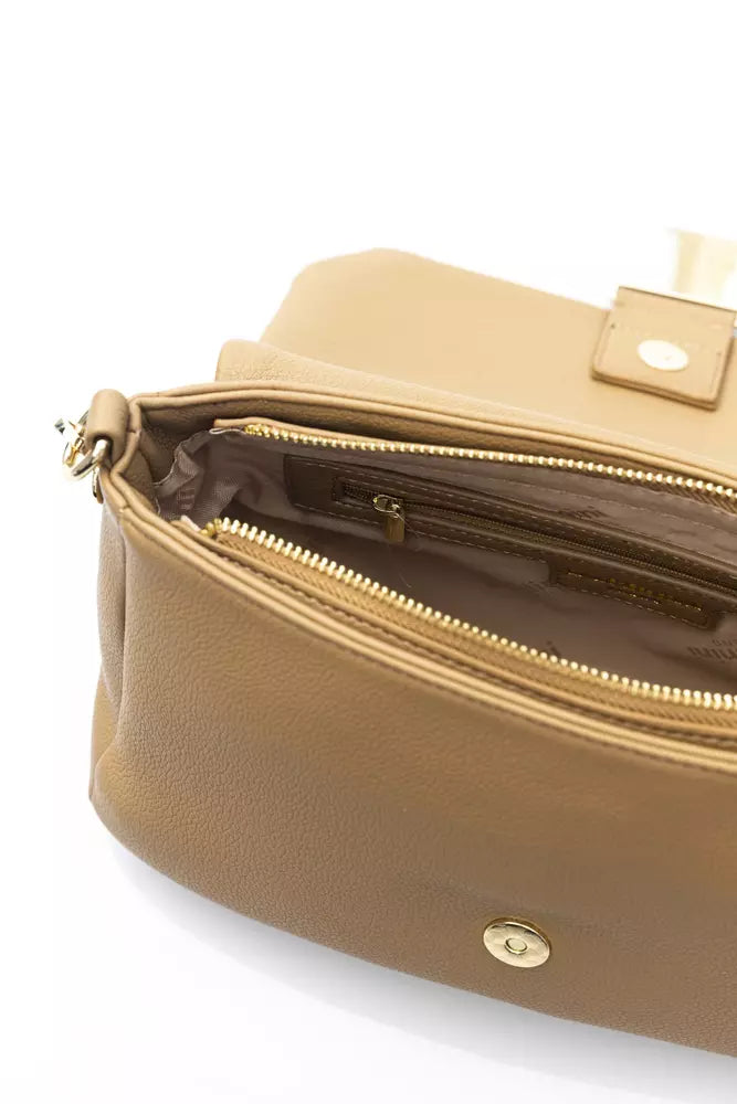 Beige Polyethylene Shoulder Bag