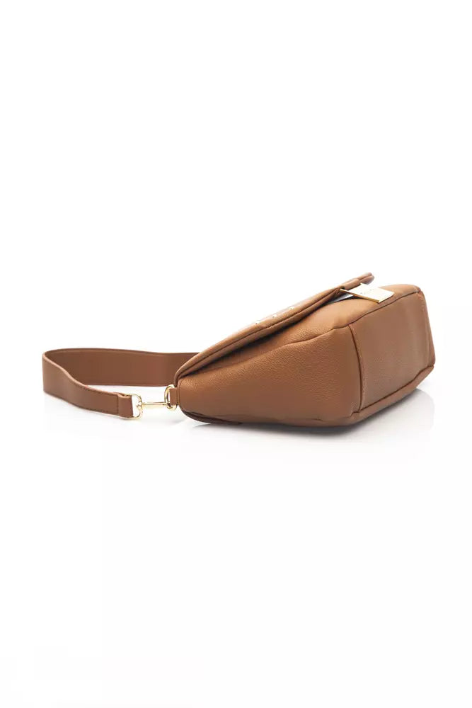 Brown Polyethylene Shoulder Bag