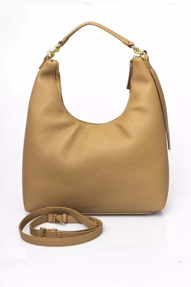 Beige Polyethylene Shoulder Bag