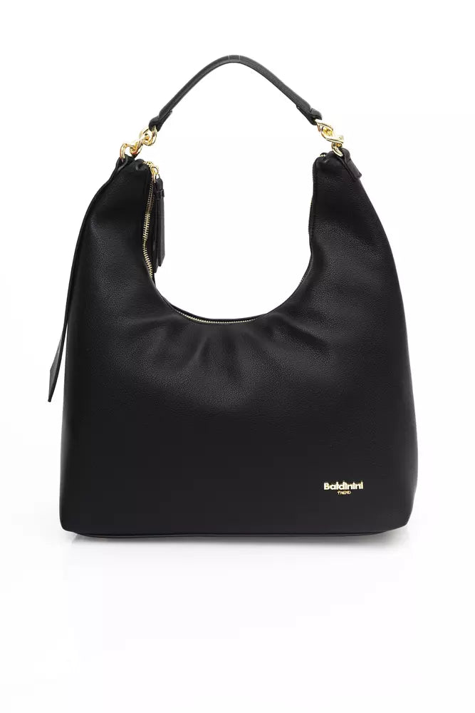 Black Polyethylene Shoulder Bag