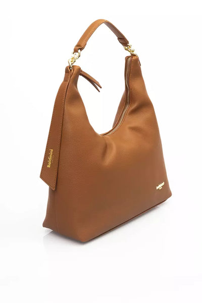 Brown Polyethylene Shoulder Bag