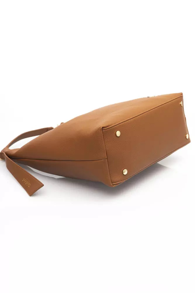 Brown Polyethylene Shoulder Bag