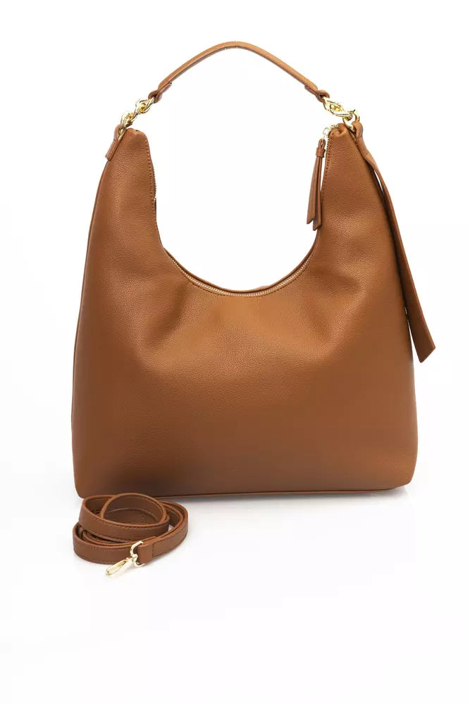 Brown Polyethylene Shoulder Bag