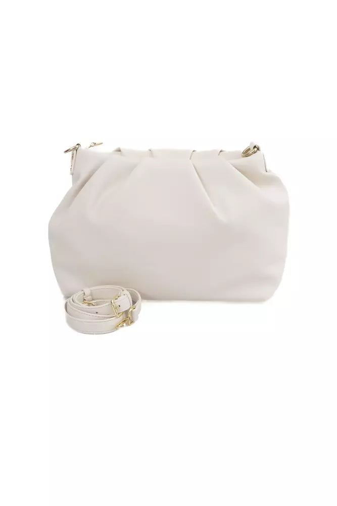 Beige Polyethylene Shoulder Bag