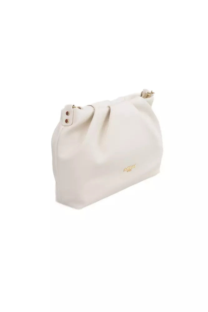 Beige Polyethylene Shoulder Bag