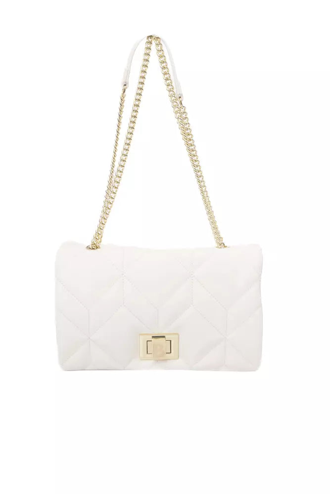 Beige Polyethylene Shoulder Bag