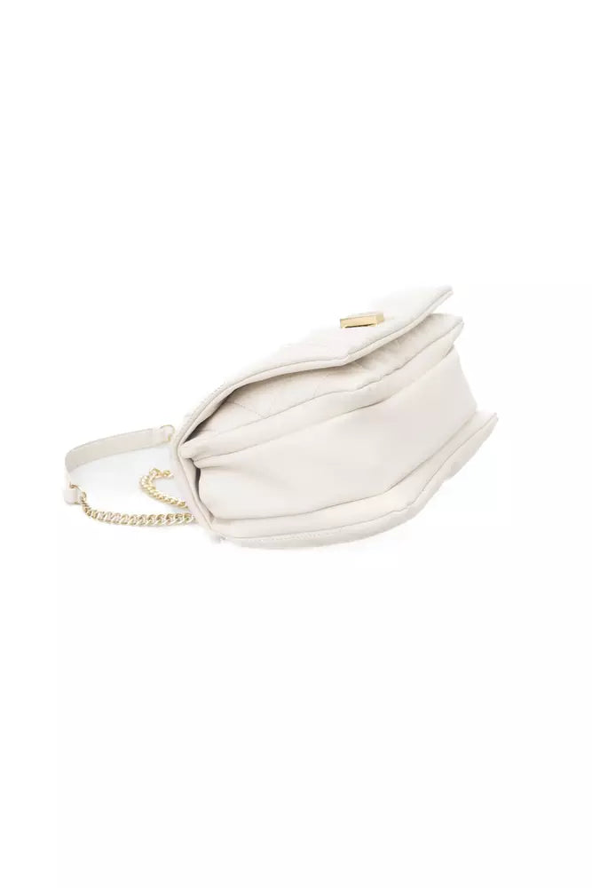 Beige Polyethylene Shoulder Bag