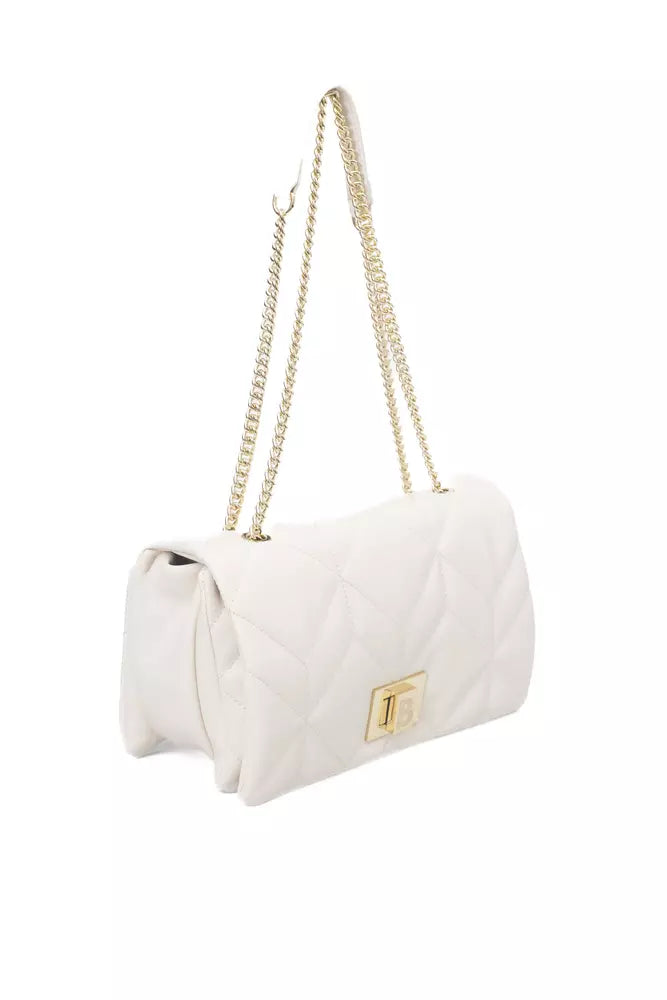 Beige Polyethylene Shoulder Bag