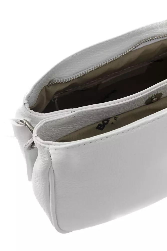 White COW Leather Crossbody Bag