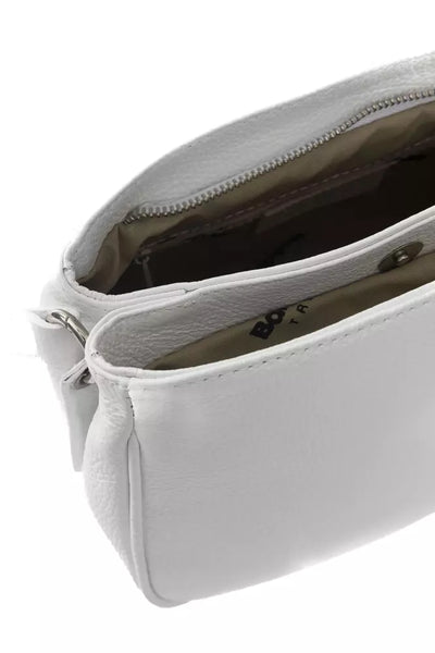 White COW Leather Crossbody Bag