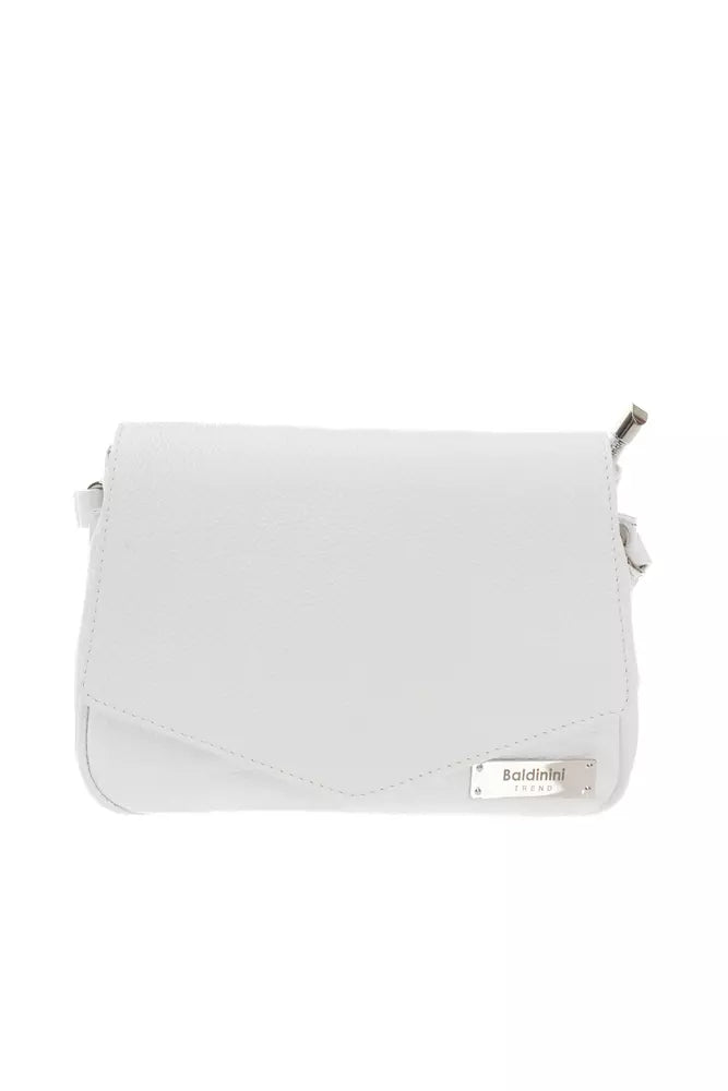 White COW Leather Crossbody Bag