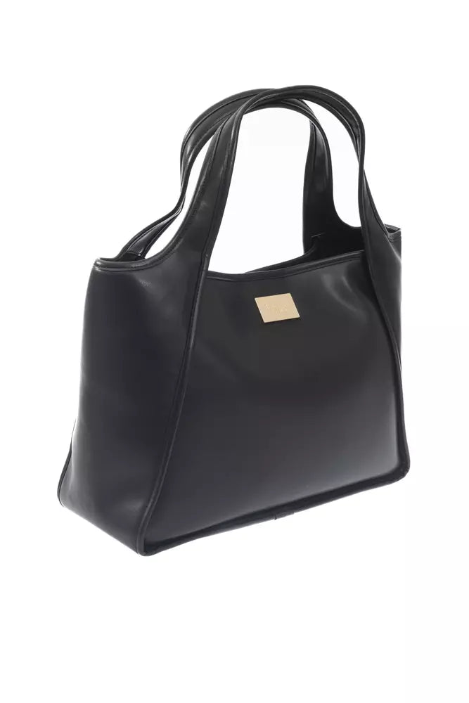 Black Polyuretane Handbag