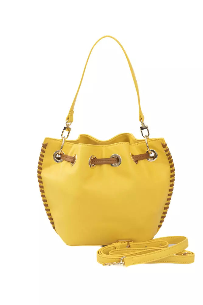 Yellow Polyuretane Crossbody Bag