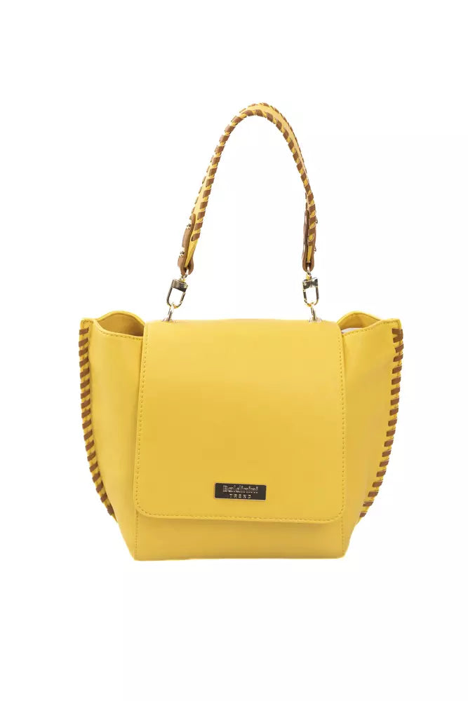 Yellow Polyuretane Crossbody Bag