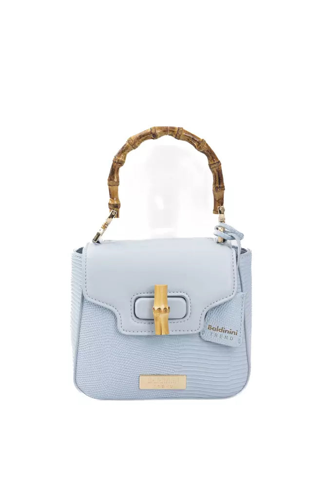 Light Blue Polyuretane Crossbody Bag