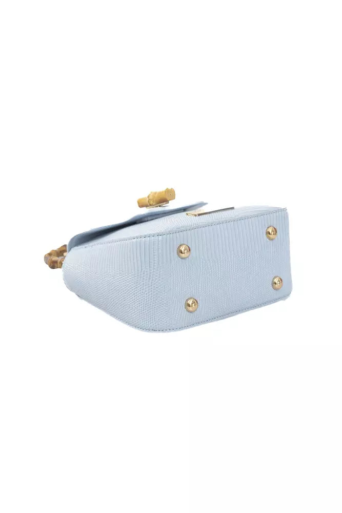 Light Blue Polyuretane Crossbody Bag