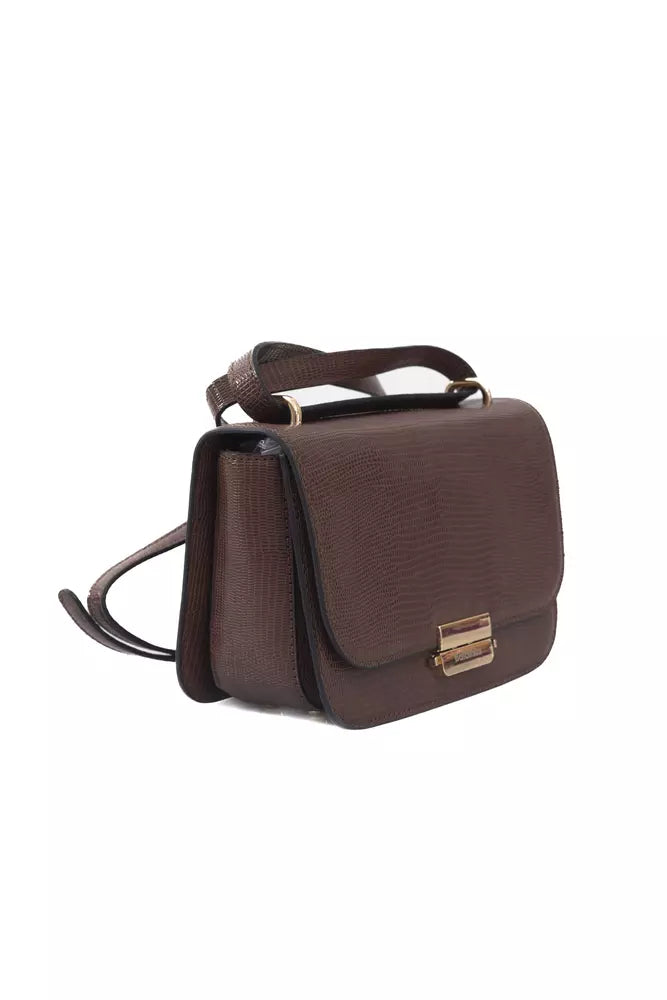 Brown Polyuretane Crossbody Bag