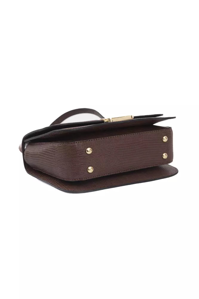 Brown Polyuretane Crossbody Bag