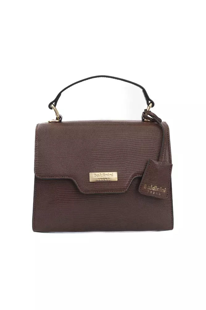 Brown Polyuretane Crossbody Bag