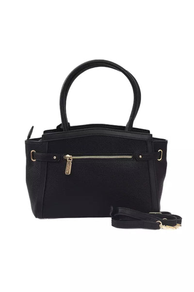 Black Polyuretane Crossbody Bag