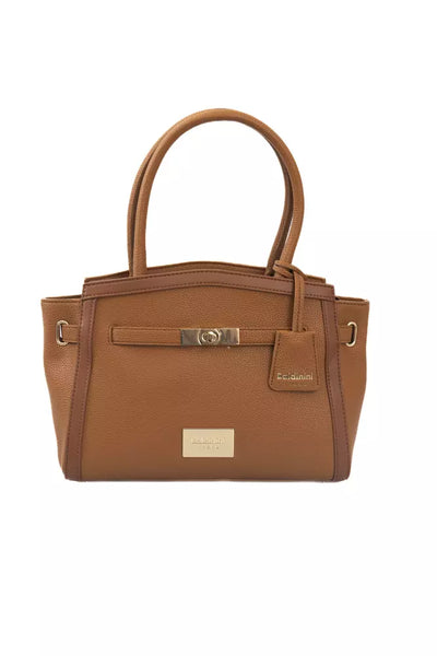 Brown Polyuretane Crossbody Bag