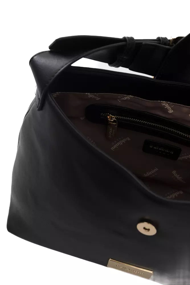 Black Polyuretane Handbag