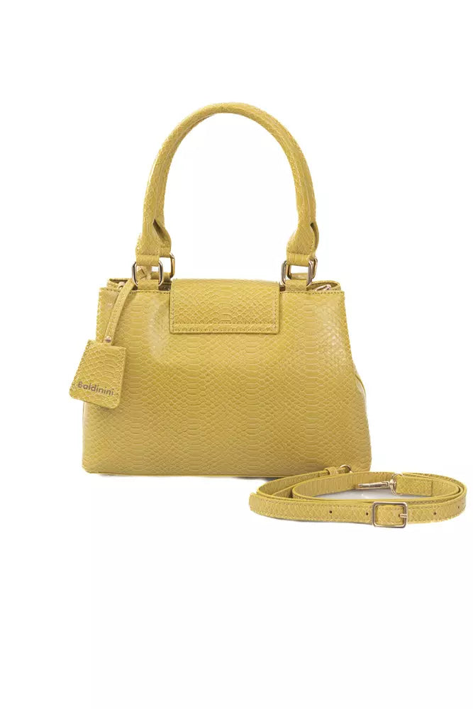 Yellow Polyuretane Crossbody Bag