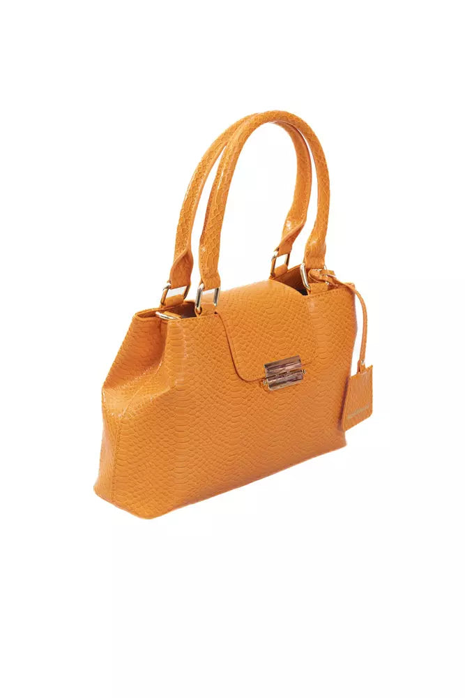 Orange Polyuretane Crossbody Bag