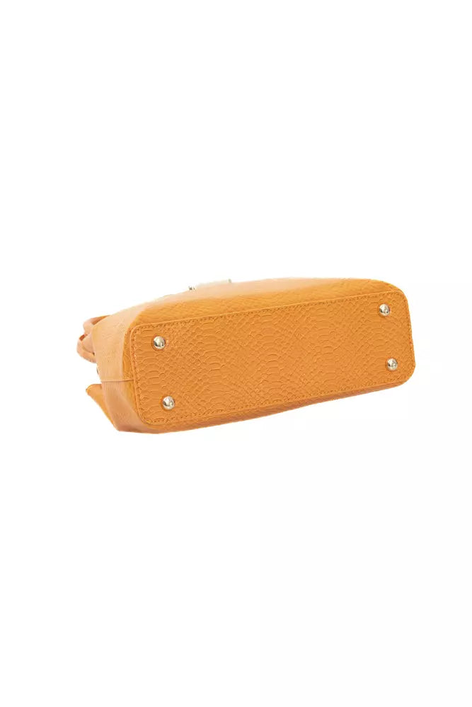 Orange Polyuretane Crossbody Bag