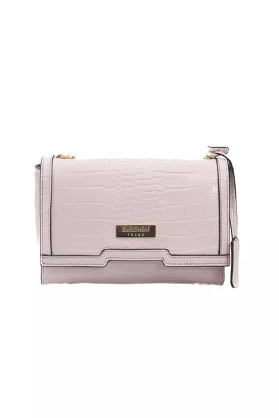 Pink Polyuretane Crossbody Bag