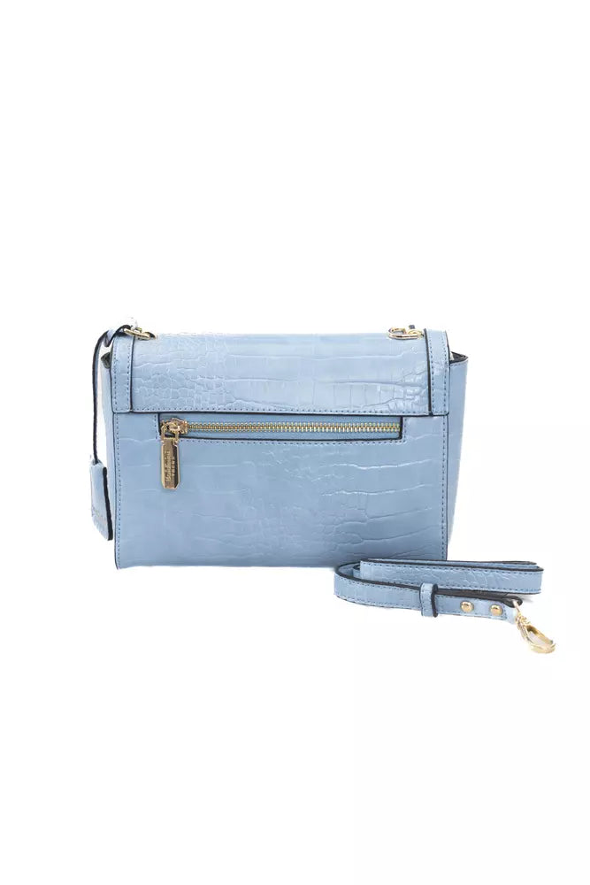 Light Blue Polyuretane Crossbody Bag