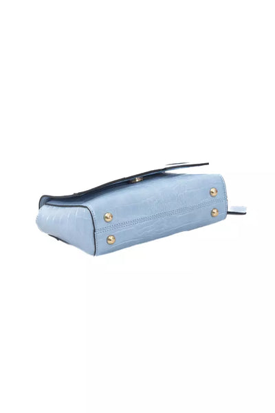 Light Blue Polyuretane Crossbody Bag