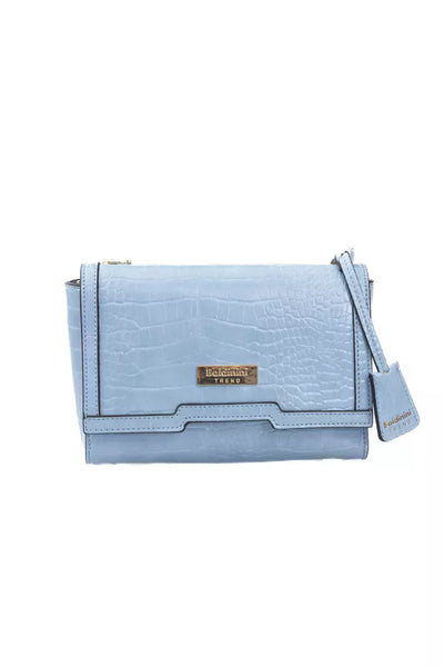 Light Blue Polyuretane Crossbody Bag