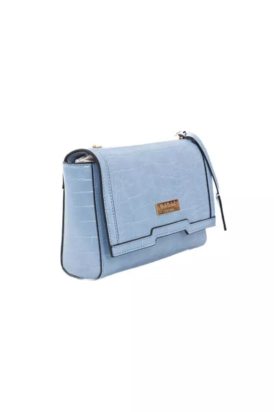 Light Blue Polyuretane Crossbody Bag