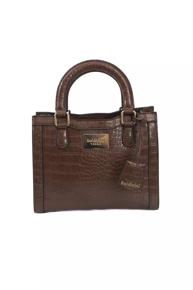 Brown Polyuretane Crossbody Bag