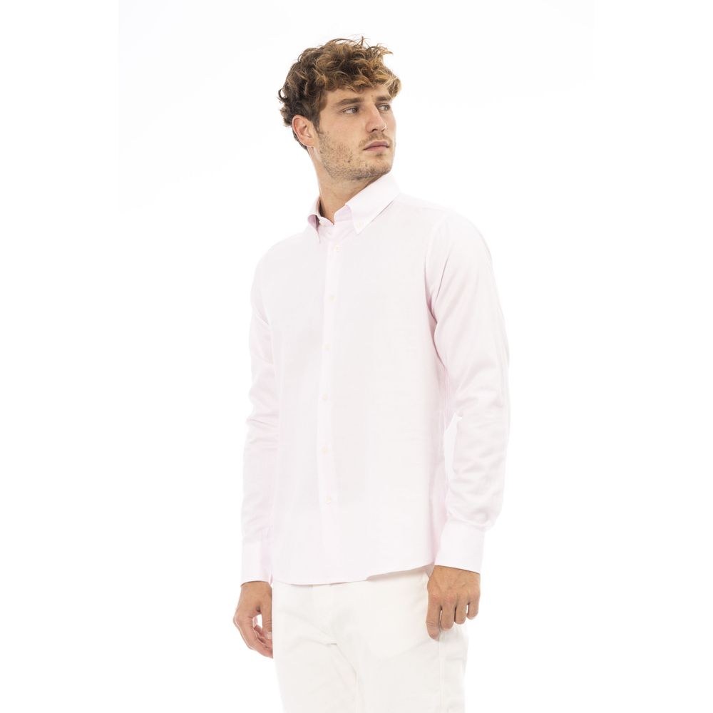 Baldinini Trend Chic Pink Cotton Shirt