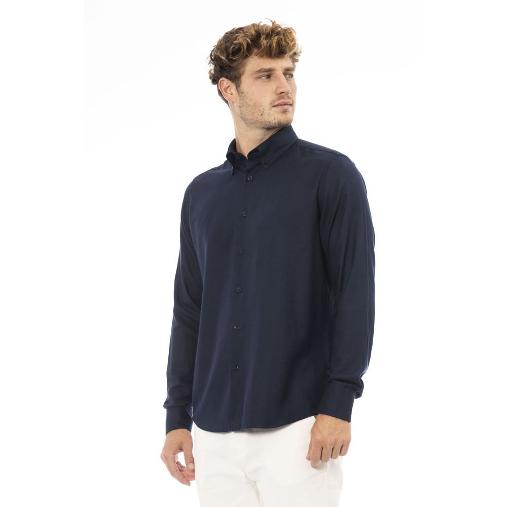 Baldinini Trend Chic Blue Cotton Shirt