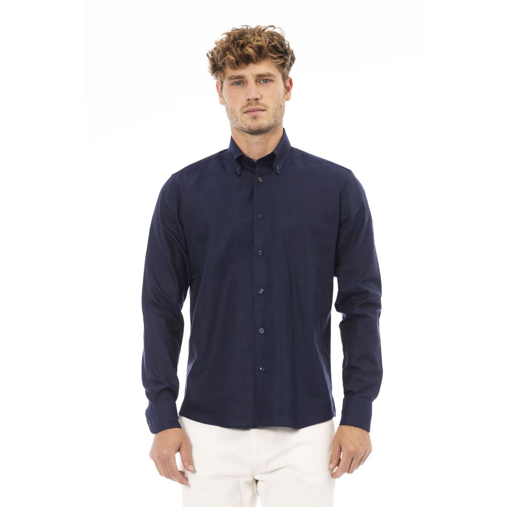 Baldinini Trend Chic Blue Cotton Shirt