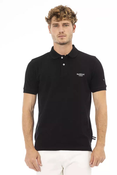 Black Cotton Polo Shirt