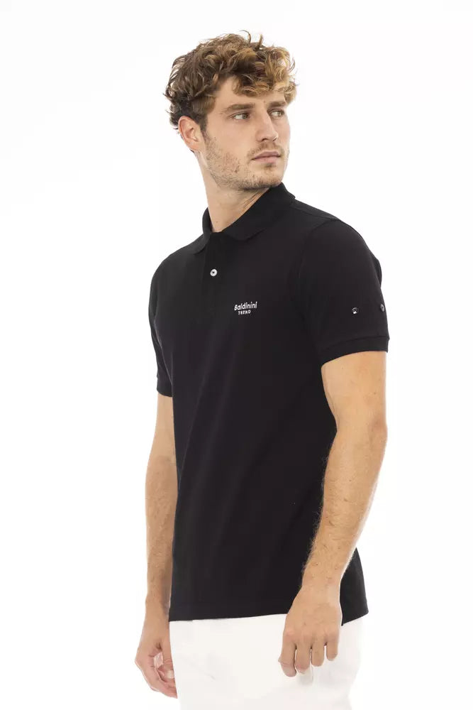 Black Cotton Polo Shirt