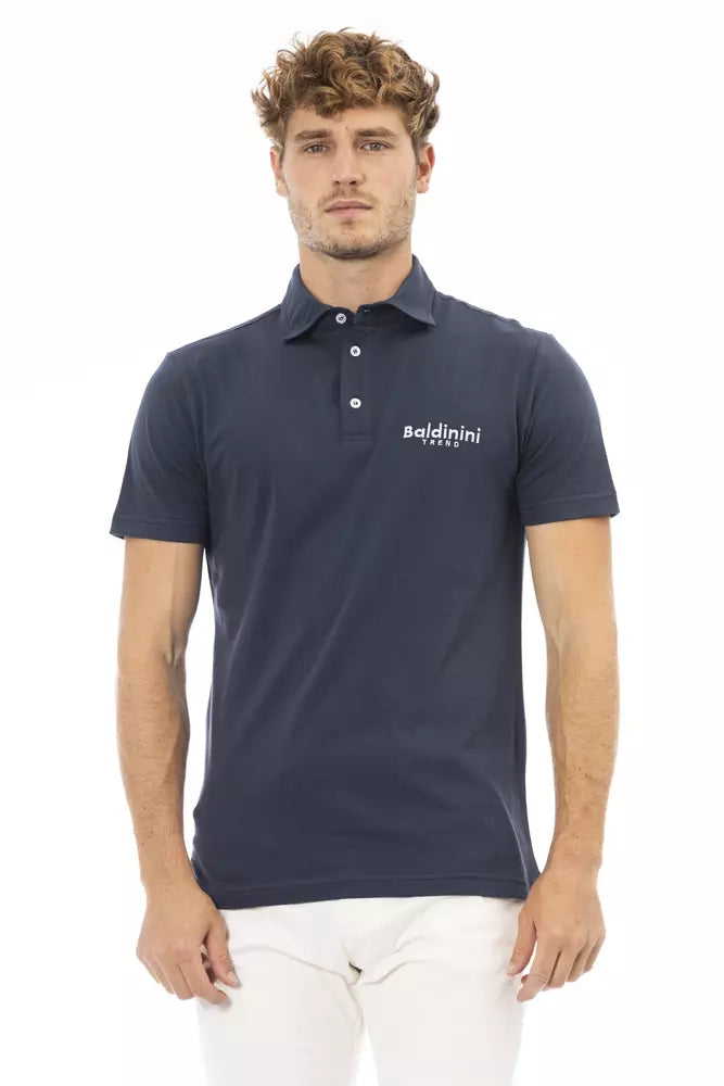 Blue Cotton Polo Shirt