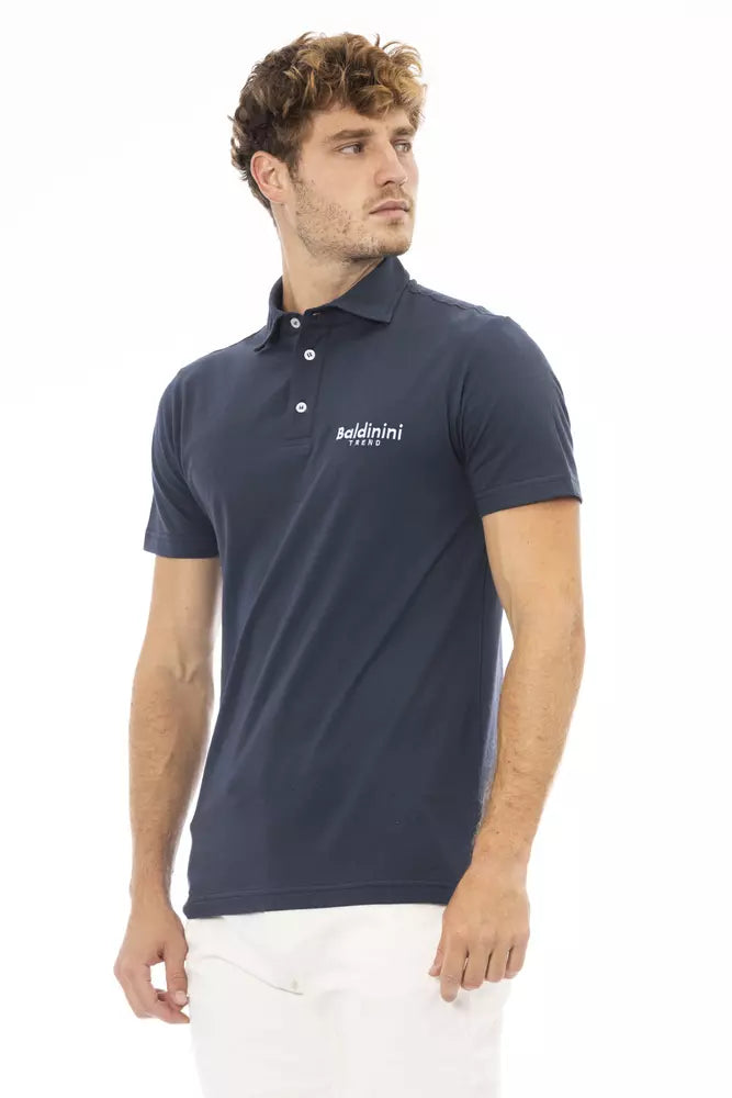 Blue Cotton Polo Shirt