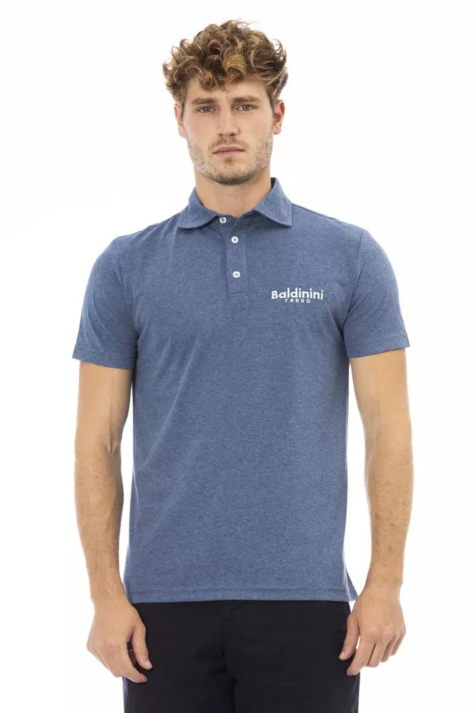 Blue Cotton Polo Shirt