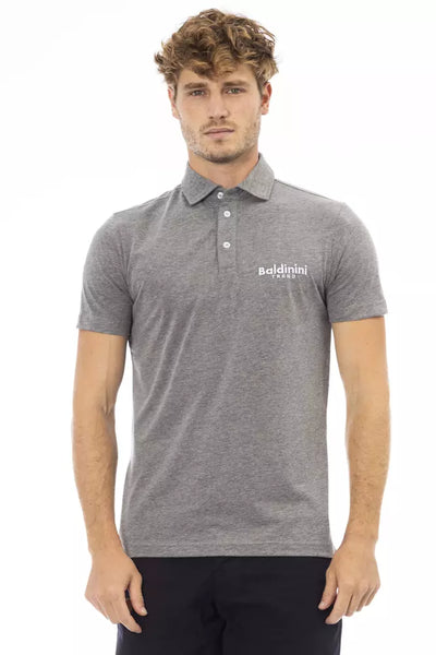 Gray Cotton Polo Shirt